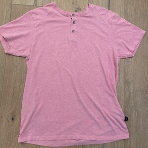 Men's Pink Henley Shirt
